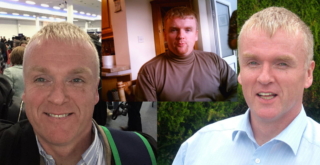 imgJohnGraduateRelax1080x558 Collage image of John A. Mulhall over his 30s in his mother's kitchen, at his niece's christening and graduating college.